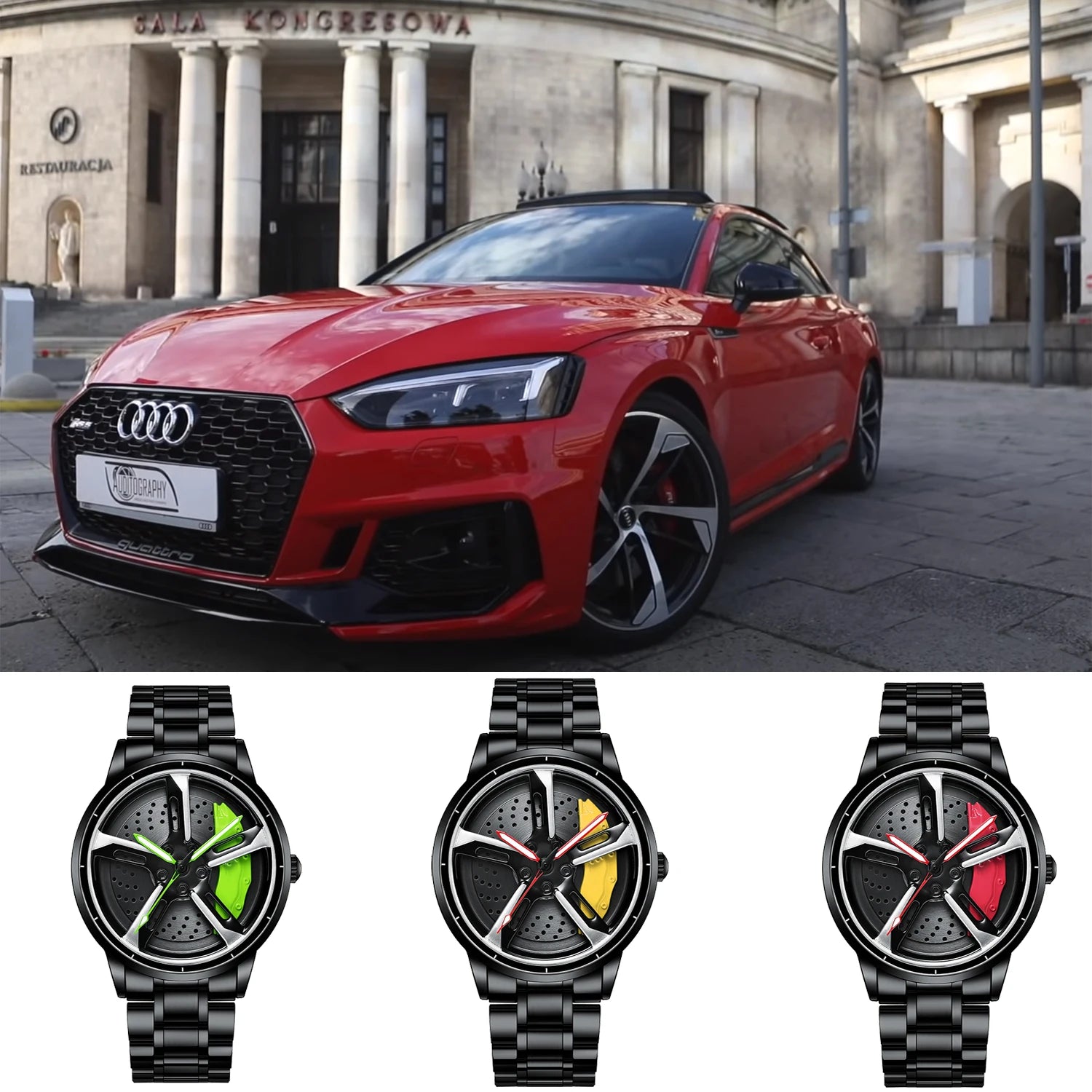 NEKTOM VIP Client Steel Strap Luminous Spinning Car Wheel Watch